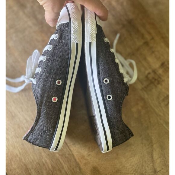 Converse All Star Low Top Sneakers Black Denim with Pink Interior Women’s Sz 6 - Picture 6 of 7